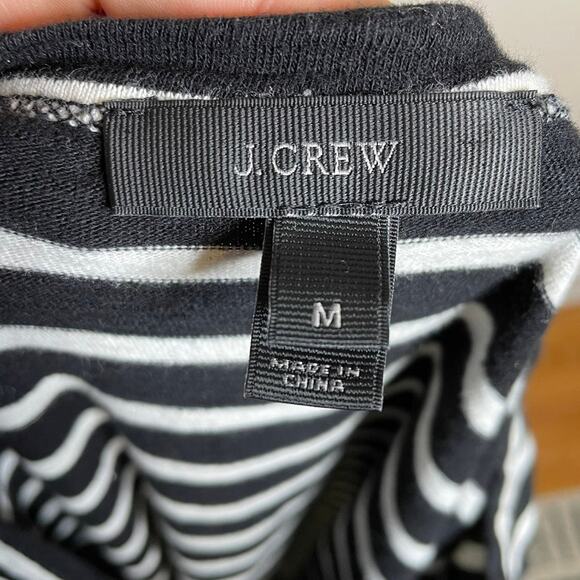 J. CREW black & white stripe exposed side zipper detail long sleeve dress size m - Picture 6 of 6